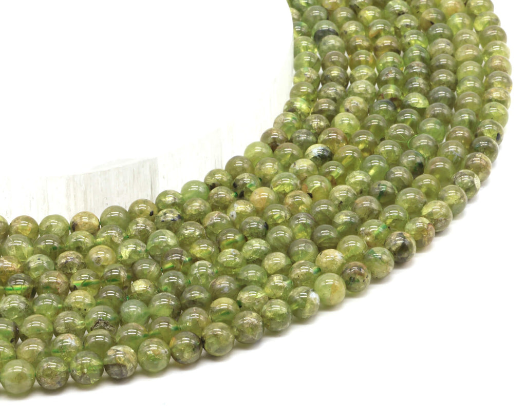 Perles Péridot 5-6mm sur fil 38cm