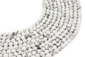 Perles facettées Howlite 6mm sur fil 38cm