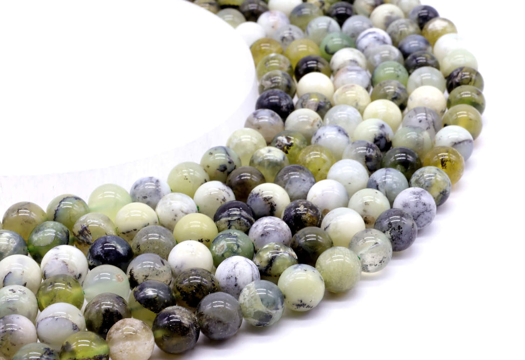 Perles Opale Verte 10mm sur fil 38cm