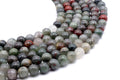 Perles Jaspe Héliotrope Africaine 10mm sur fil 38cm