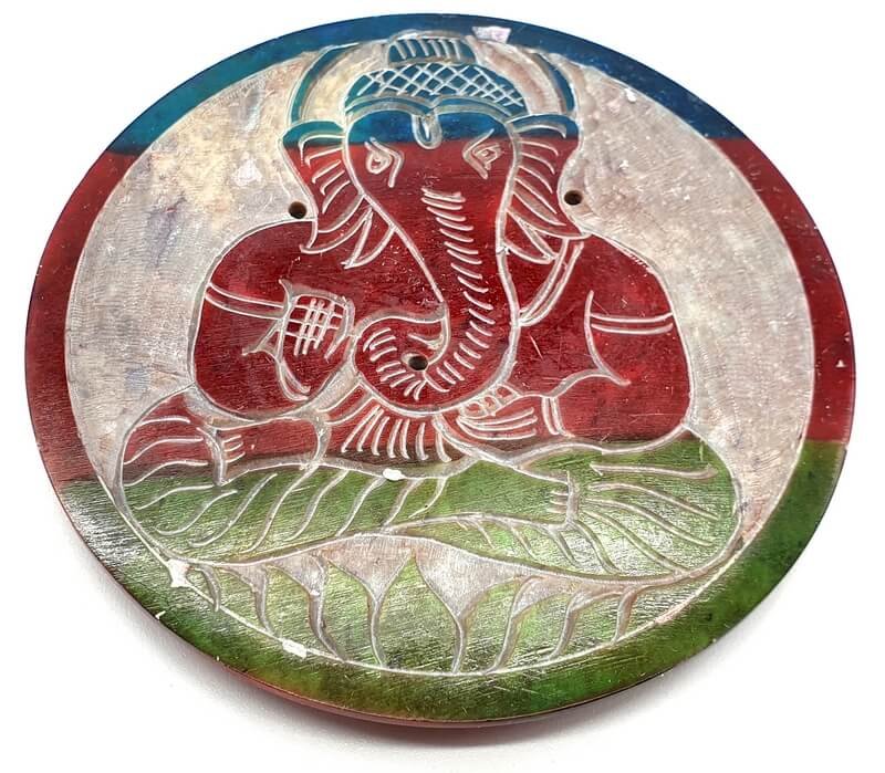 Porte-Encens Pierre Ronde Ganesh Dégradé 10cm | Abondance, Sagesse & Spiritualité Hindoue