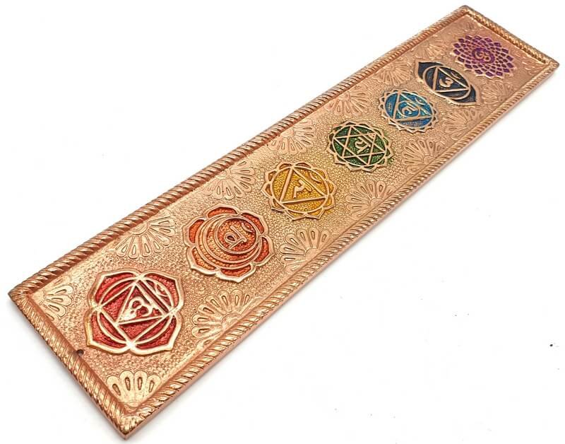 Porte-Encens Métal 7 Chakras Cuivre 28cm | Équilibre Énergétique & Décoration Spirituelle