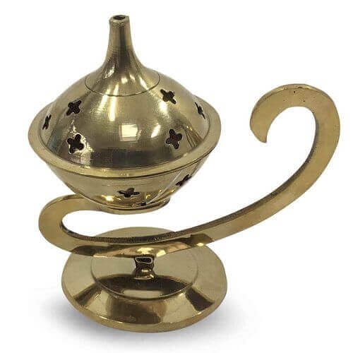 Brûleur de Résine Laiton Étoiles Design 10cm | Encensoir Céleste & Décoration Zen