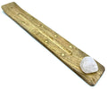 Porte-Encens Bois Ski 25cm & Quartz Rose | Amour & Décoration Spirituelle