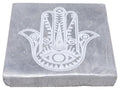 Porte-Encens Sélénite Main de Fatima 10cm – Hamsa Pierre Cristal Purifiante