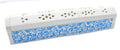 Porte-Encens Bois Coffret Blanc Motifs 30cm | Support Bâtonnets Artisanal & Épuré