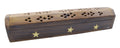 Porte-Encens Bois Coffret Étoiles 30cm | Support Bâtonnets Artisanal & Céleste