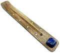 Porte-Encens Bois Ski 25cm & Lapis Lazuli | Sagesse & Décoration Spirituelle
