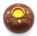 Porte-Encens Bois Rond Cônes 6cm | Support Cônes Encens Artisanal & Compact