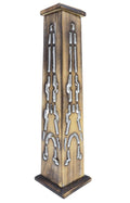 Porte-Encens Bois Tour Totem Inca 30cm | Support Bâtonnets Artisanal & Sagesse Ancestrale