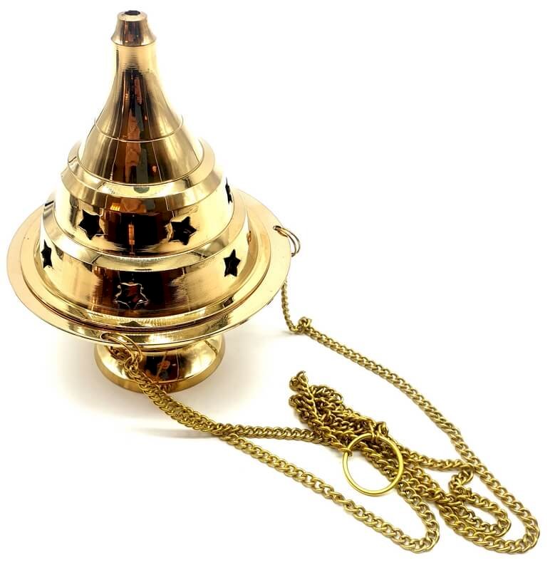 Brûleur de Résine Bronze Chaînette 10cm | Encensoir Rituel & Décoration Antique