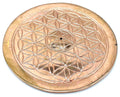 Porte-Encens Fleur de Vie 10cm Plaqué Cuivre | Géométrie Sacrée & Rituel Zen