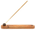 Porte-Encens Ski Bois d’Acacia & Œil de Tigre Percé – Bâtonnets d’Encens 21 cm