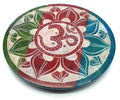 Porte-Encens Pierre Ronde OM Multicolore 10cm | Arc-en-Ciel Sacré & Vibration Universelle