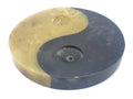 Porte-Encens Pierre Yin-Yang Antique 8cm – Artisanat Indien Peint à la Main