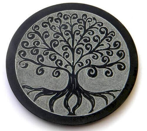 Porte-Encens Pierre Ronde Arbre de Vie Racines 10cm | Ancrage Profond & Connexion Terrestre