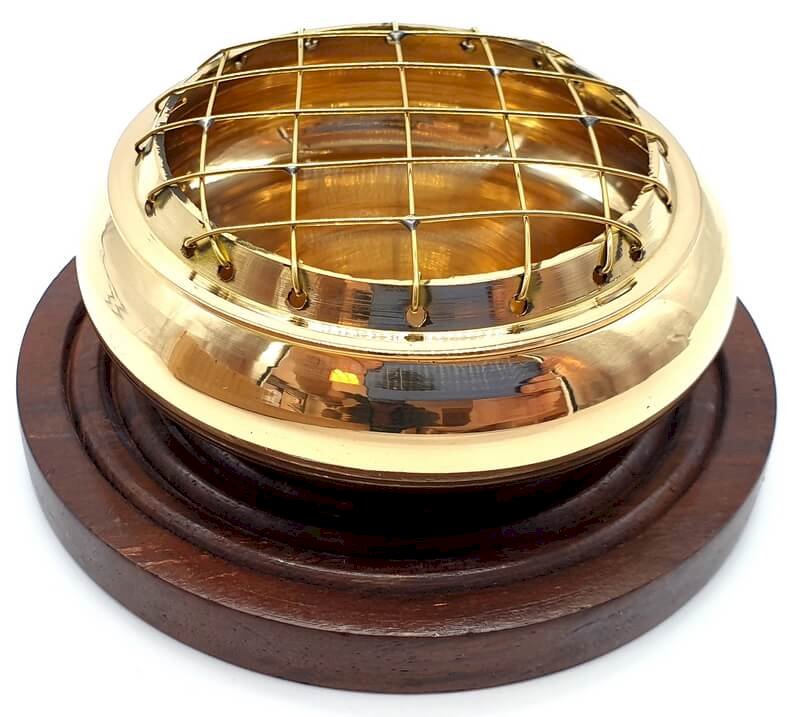 Brûleur de Résine Bronze Base Bois 8cm | Encensoir Naturel & Rituel Spirituel