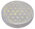 Porte-Encens Sélénite Fleur de Vie Dorée 10cm – Pierre Cristal Purifiante