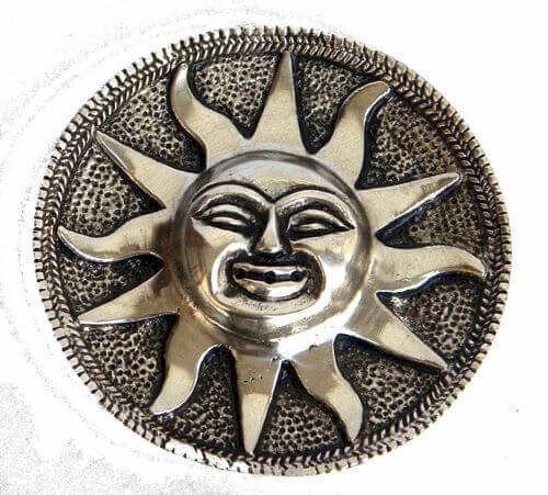 Porte-Encens Métal Soleil Antique 10cm | Décoration Solaire & Rituel Zen