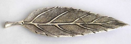 Porte-Encens Métal Feuille 23cm | Décoration Nature & Rituel Zen