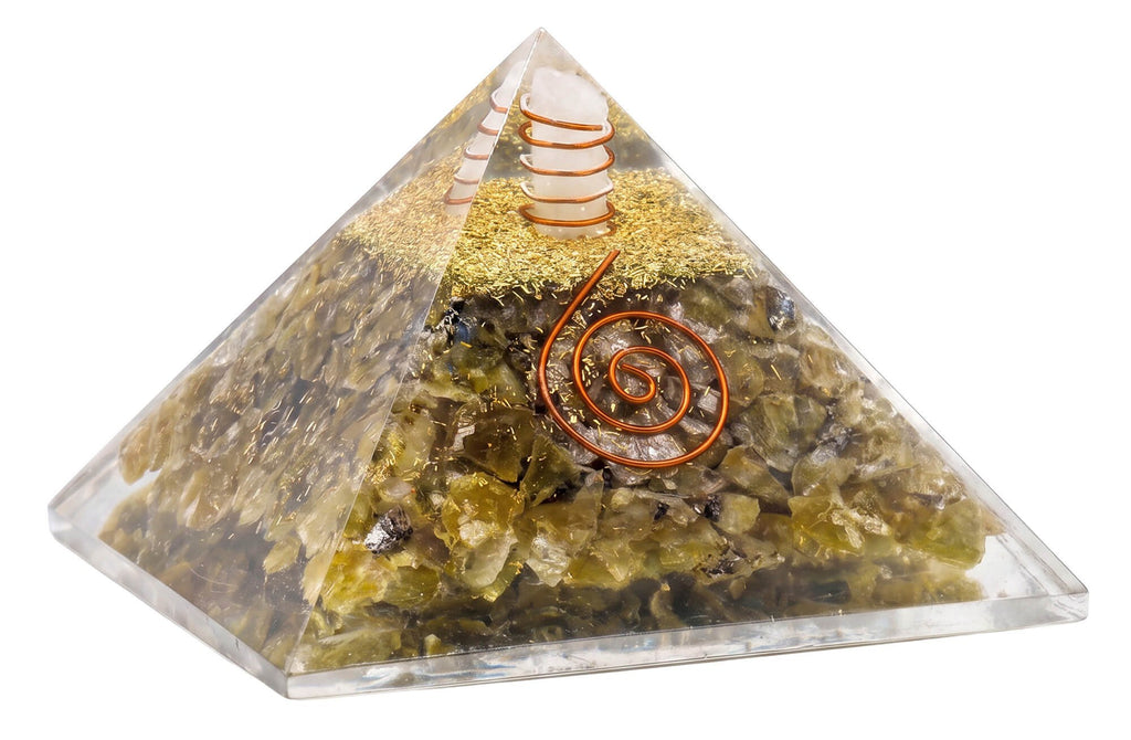 Pyramide Orgonite ‘Protection & Prise de Conscience’ 6cm – Labradorite