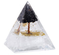 Pyramide Orgonite ‘Réussite au Travail’ 8cm – Sélénite & Tourmaline Noire