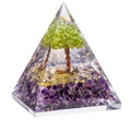 Pyramide Orgonite ‘Accomplissement de Carrière’ 8cm – Améthyste & Péridot