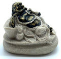 Statue Bouddha Rieur Grise en Résine 11 cm – Décoration Zen Bonheur & Porte-Bonheur
