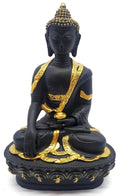 Statue Bouddha & Bol Noire en Résine 20 cm – Décoration Zen Protection & Abondance