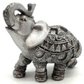 ✨ Statue Éléphant Résine Argentée 10cm – Figurine Décorative Porte-Bonheur | Décoration Intérieure Luxe