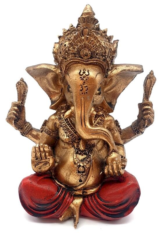 Statue Ganesh Multicolore en Résine 12 cm – Décoration Hindoue Festive & Porte-Bonheur
