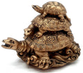 ✨ Statue Tortues de la Prospérité Résine Bronze 8cm – Figurine Décorative Feng Shui | Porte-Bonheur Maison