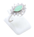 ✨ Bague Argent 925 Poinçon | Œil Solaire & Jade Vert Naturel | Bijou Zen Chance & Harmonie