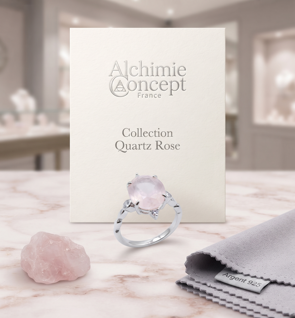 ✨ Bague Argent 925 Quartz Rose Ovale Impérial  | Poinçon Garanti