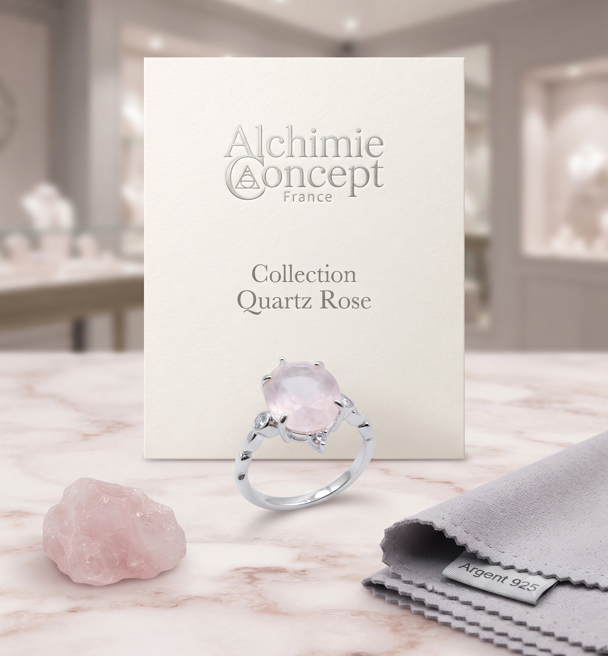✨ Bague Argent 925 Quartz Rose Ovale Impérial  | Poinçon Garanti