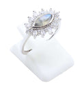 ✨ Bague Argent 925 Poinçon | Œil Solaire & Labradorite Naturelle | Bijou Mystique Irisé