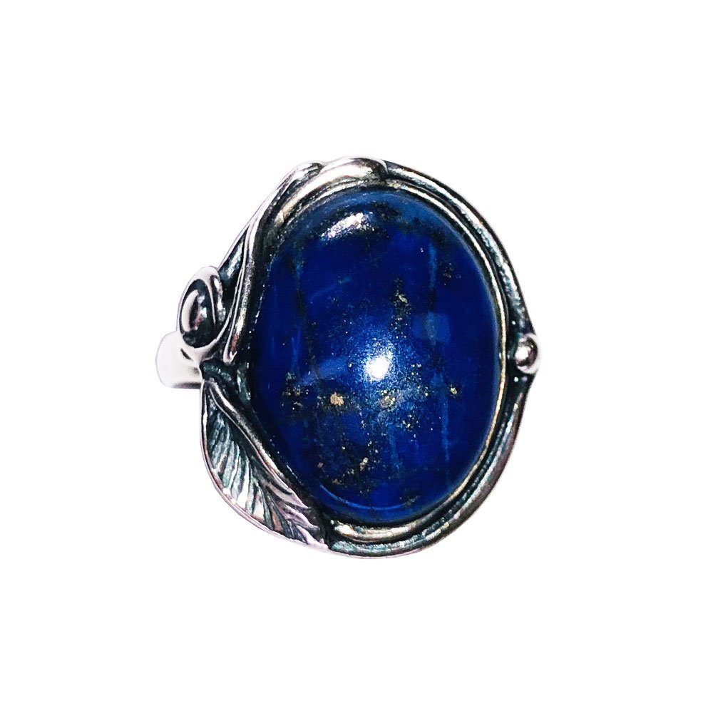 Bague Lapis-Lazuli "Justine" – Argent 925 | Cabochon Ovale Voûte Céleste Ajustable