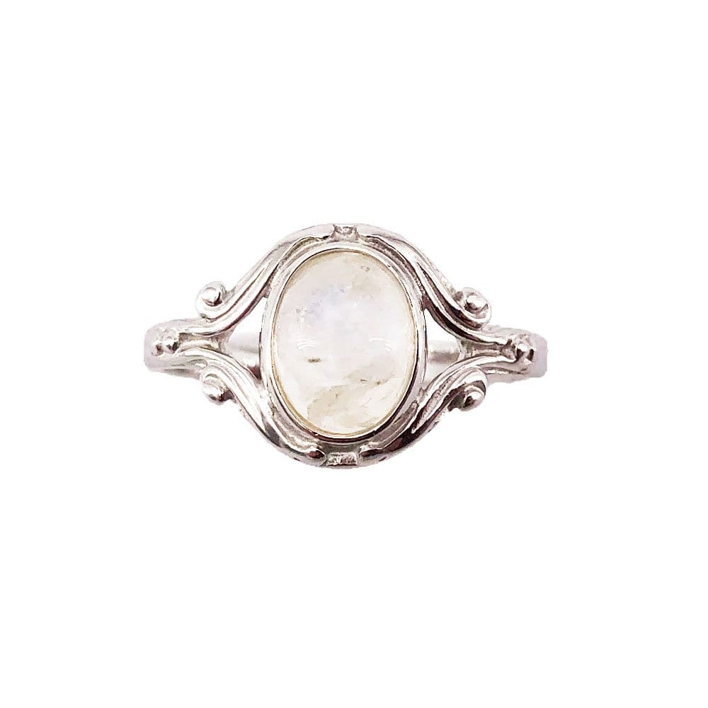 Bague Pierre de Lune "Honorine" – Argent 925 | Cabochon Ovale Artisanal