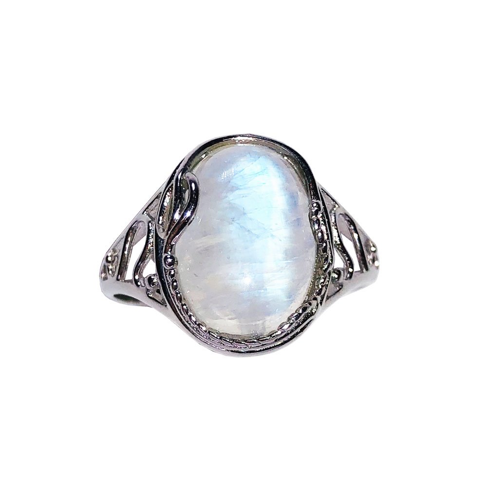 Bague Pierre de Lune Capucine – Argent 925 Cabochon Ovale | Lithothérapie