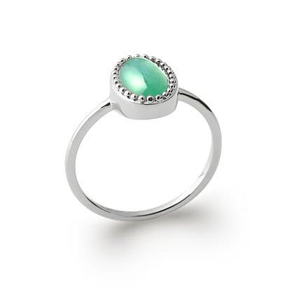 Bague Aventurine "Alexandra" en Argent 925 – Cabochon Ovale | Pierre Naturelle