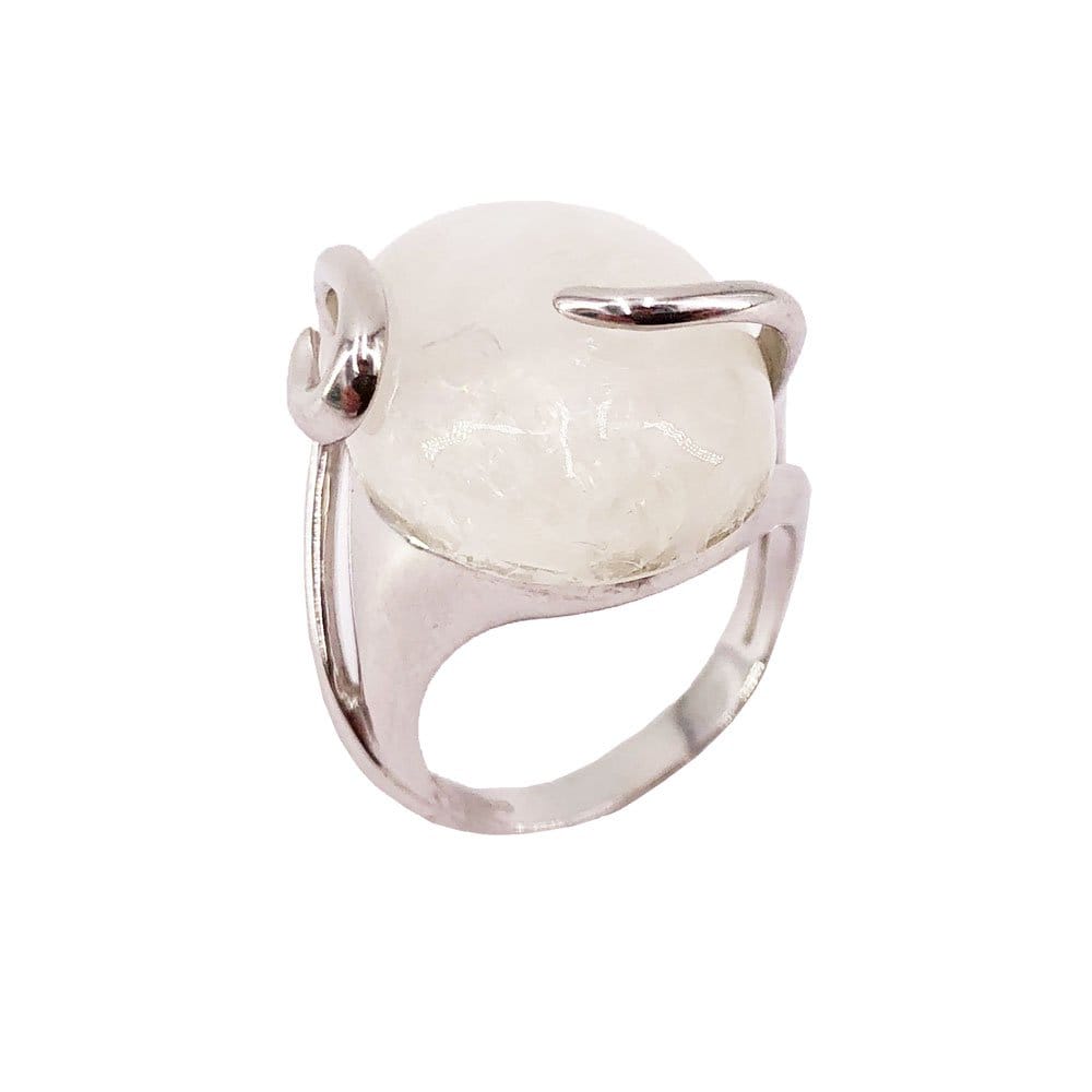 Bague Pierre de Lune "Océane" en Argent 925 – Cabochon Ovale