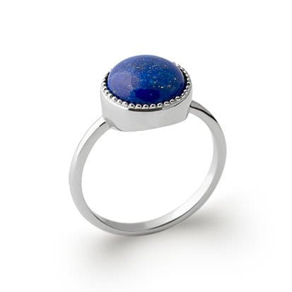 Bague Lapis-Lazuli "Constantine" en Argent 925 – Cabochon Rond | Pierre Naturelle