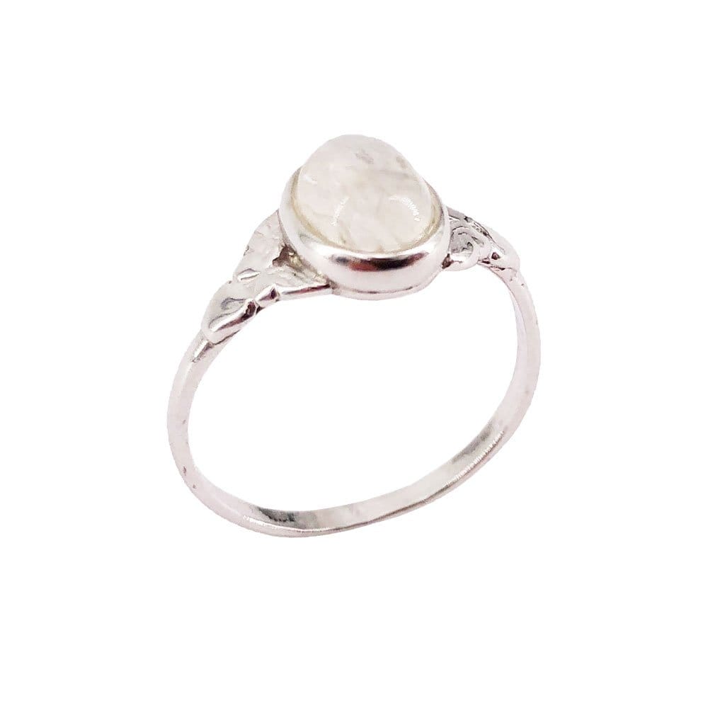 Bague Pierre de Lune "Marianne" – Cabochon Ovale | Argent 925 | Alchimie Concept France