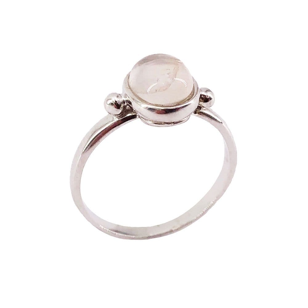 Bague Quartz Rose "Camille" en Argent 925 | Cabochon Ovale – Pierre d'Amour et de Tendresse