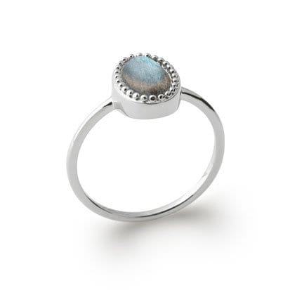 Bague Labradorite "Alexandra" en Argent 925 – Cabochon Ovale