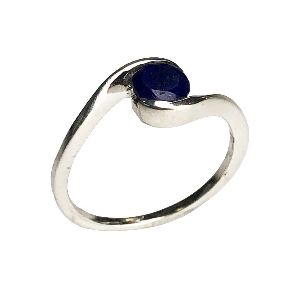 Bague Lapis-Lazuli "Doriane" en Argent 925 | Cabochon Rond Facetté – Pierre Bleue de Sagesse