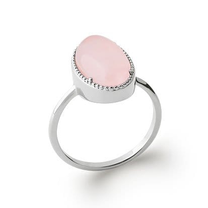 Bague Quartz Rose "Judith" – Cabochon Ovale | Argent 925 | Alchimie Concept France