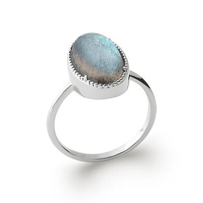 Bague Labradorite "Judith" – Argent 925 | Cabochon Ovale Reflets Aurores Boréales