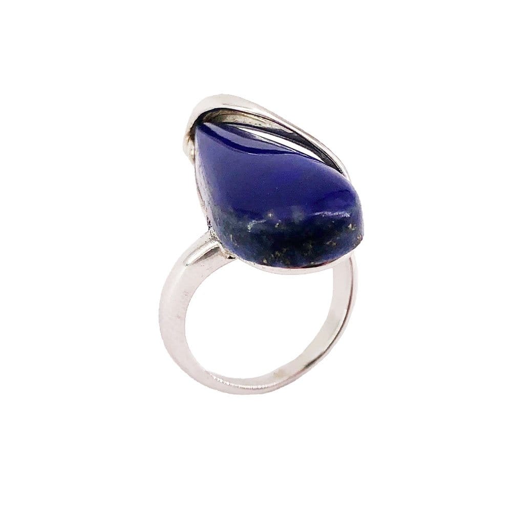 Bague Lapis-Lazuli "Colombe" | Argent 925 | Cabochon Goutte | Pierre Naturelle