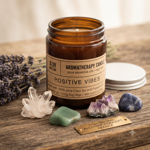 * Bougie Aromathérapie au Soja 200g - Positive Vibes | Sauge Sclarée & Menthe Poivrée